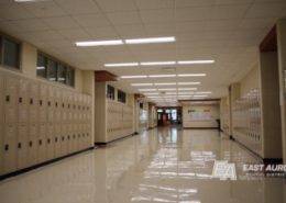 School Hallway with LED Lights